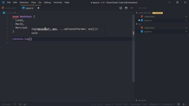[5/??] Découverte des enums et des tuples | TypeScript pour débutants en 2019