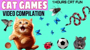 Сборник игр для кошек - забавное видео для кошек - Муха, Мышь, Птица, Змеи, Мяч и Супер Марио