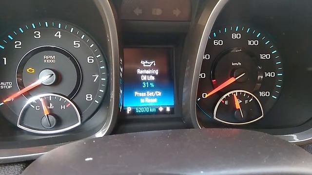 Сброс счётчика срока службы масла Chevrolet Malibu 2014-2015 смотреть онлайн