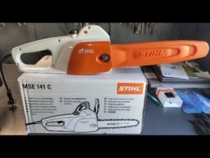 Обзор и работа,цепной электрической пилы STIHL MSE 141C
