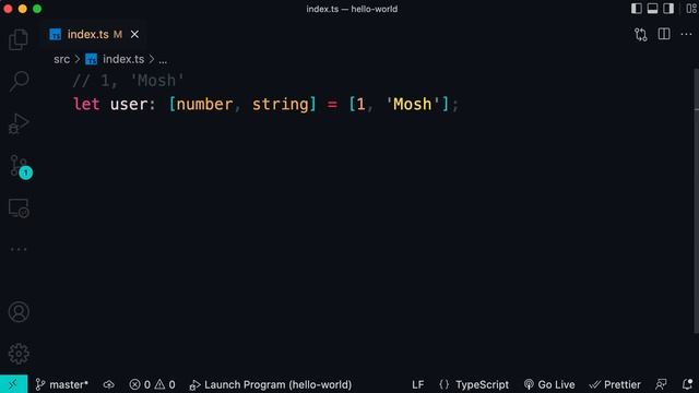 The Ultimate TypeScript Course, fundamentals:Tuples