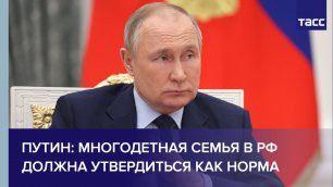 Путин: многодетная семья в РФ должна утвердиться как норма
