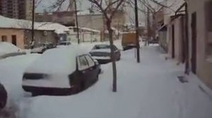 Махачкала после снегопада. ул.Шеболдаева
