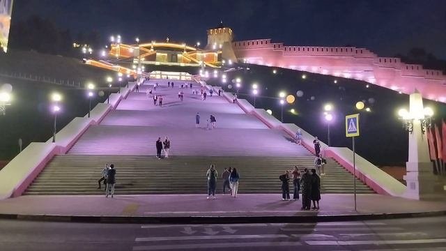 Чкаловская лестница ночью