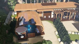 Проект банного комплекса. Баня с террасой и бассейном..