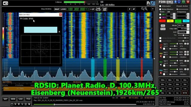 25.05.2021 18:11UTC, [Es], Planet Radio, Германия, 100.3МГц, 1926км