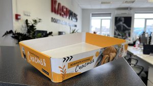 Лотки картонные с печатью и ламинацией, самосборные на замках в Типографии Касп