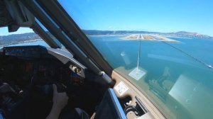 ПОСАДКА BOEING 777 В САН-ФРАНЦИСКО 4K
