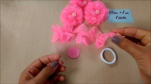Пышные бантики  из органзы  2,5 см, Канзаши. Мастер Класс / Lush bows organza 2.5 cm, Kanzashi. M C