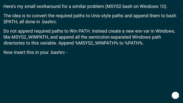 Windows & Git Bash: Bash PATH to read Windows %PATH% system variable