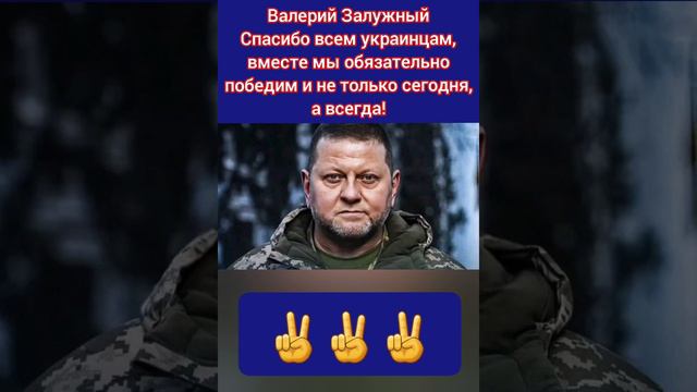 Залужный - спасибо всем украинцам, вместе мы обязательно победим и не только сегодня, а всегда!