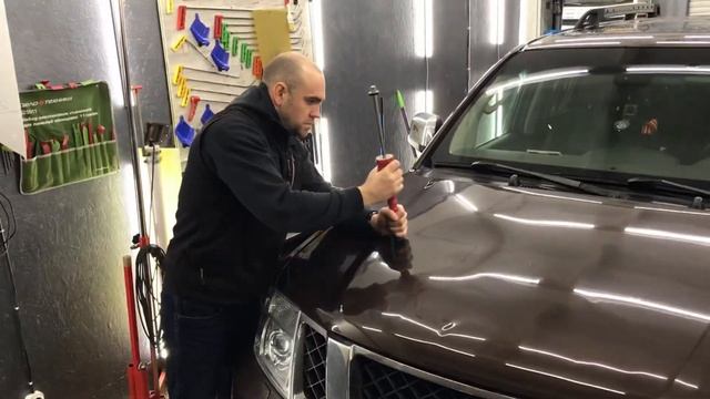 Как спасти капот Ниссан Пасфайндер от замены | Удаление вмятин без ...