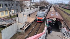 Отправление электрички ЭП2Д со станции Гривно по маршруту, Серпухов-Дедовск