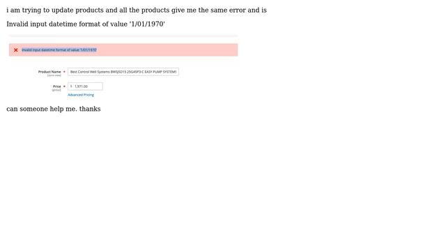 Magento: Invalid input datetime format of value '1/01/1970' смотреть онлайн