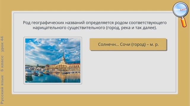 Русский язык 6 класс (Урок№44 - Несклоняемые имена существительные. Род несклоняемых имён сущ.)