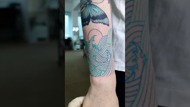 Blue wave dolphin tattoo patch تصحيح وشم دلفين موج أزرق