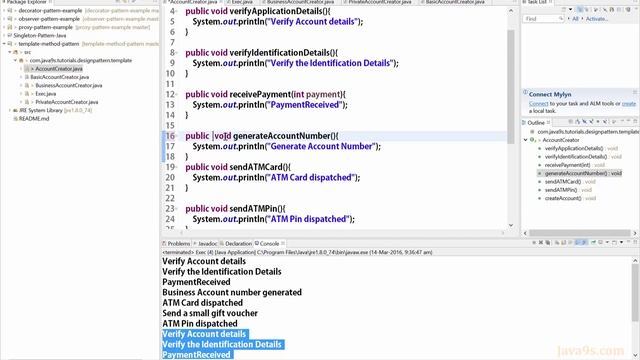 Template Method Design Pattern in Java | Template method pattern example by Java9s | Java9s.com