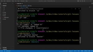 Git. Урок №3. Создание, переключение и слияние веток. Конфликт при слиянии