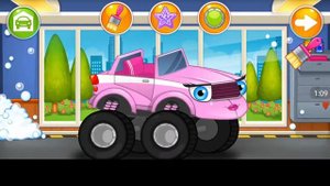 игры монстр траки гонки - Автомойка монстр грузовик розовый цвет - игры монстр траки