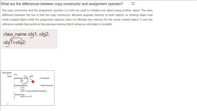 Copy Constructor vs Assignment Operator,Difference between Copy Constructor and Assignment Operator
