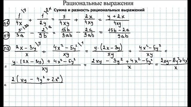Рациональные выражения / Алгебраические дроби
