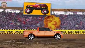 Детские машинки. Пикап.  Гонки. Учим цвета.  Развивающие мультики для маленьких