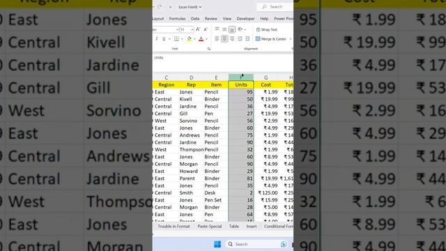 Shortcut for formatting column as number #excel #exceltips #msoffice #shortcuts #excelshortcuts