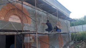 Реставрационные работы , обмазка кирпичной кладки 19 века защитным слоем