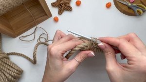 Квадратная корзина из джута и каната крючком. Мастер-класс