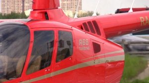 Вертолет Robinson R-66 "TURBINE" посадка и взлет