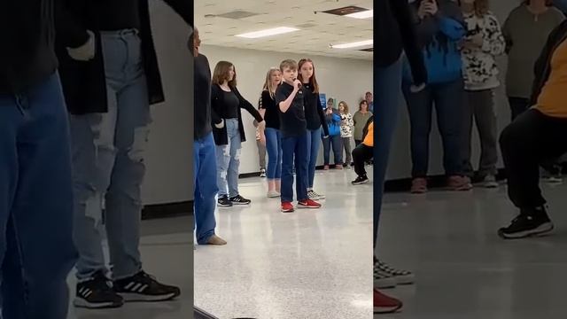 The look on his face at the end ? #shorts   kid surprises mom with solo performance!!