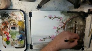 Live Beginner Gouache and Watercolor Demo 199: Tutorial of Magnolias, Swamp and Cypress Trees.