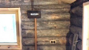 Ретро проводка в бане из брёвен. Электрик Казань