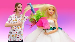 Игры одевалки - Кукла БАРБИ готовится к свадьбе! - Видео для девочек с Barbie. Весёлые игры макияж