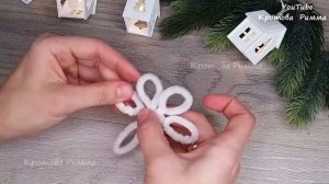 Снежинки из синельной проволоки, простые снежинки из синельной проволоки, DIY snowflakes ❄❄❄