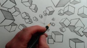 How to Draw Cubes: Flying Cubes Easy