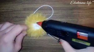 Пышный бант из фатина, цветок из фатина