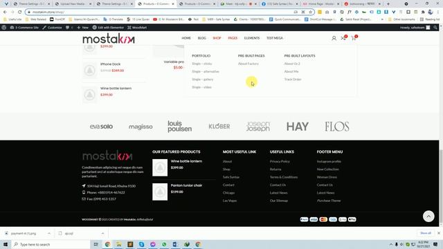 WoodMart Footer and Custom Footer - Widgets - Shop | eCommerce Site Creation Tutorials A to Z #11