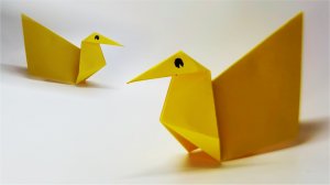 Оригами Бумажная уточка из листа бумаги. Подробный видео урок для детей. ★☆☆☆☆