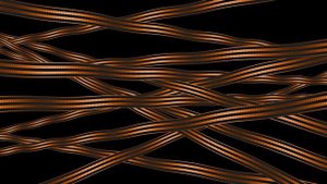 Георгиевские ленты. Перекрещенные ленты на прозрачном фоне. Раскачиваются на ветру. Анимация в 4K.