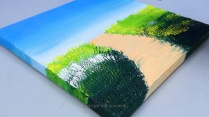 техники рисования акрилом! как легко нарисовать траву гребешком