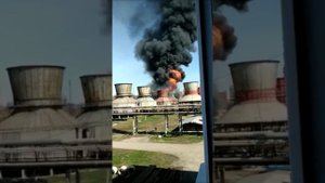 пожар в Стерлитамаке ☝️На территории завода Синтез Каучук.