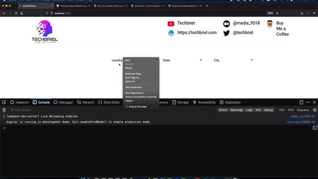 Angular API call with API Key | Fetch Country, State & City on select