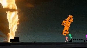 Escape From Fire Tornado #2 -  Stickman Survival Color Race - Algodoo Stickman Survival Challenge
