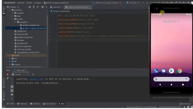 Flutter, Exception In Thread 