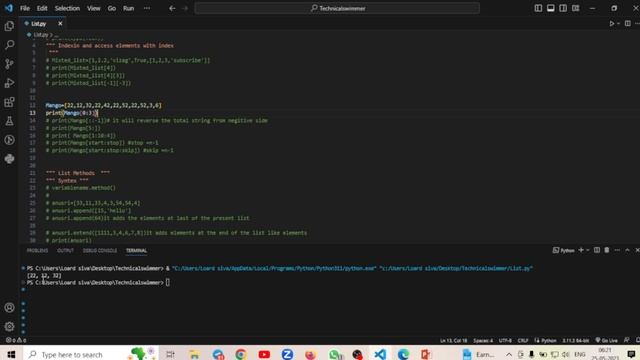 python datatypes |Class 3- List topic |Clear explanation in Telegu with English titles
