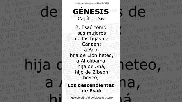 📖 Gen 36: 1-5. Los descendientes de Esaú. Audio y lectura