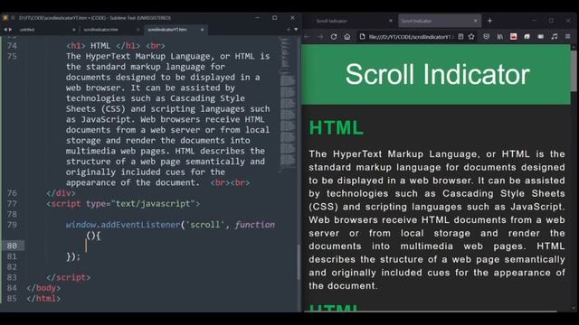 Scroll Indicator - HTML | CSS | JavaScript смотреть онлайн
