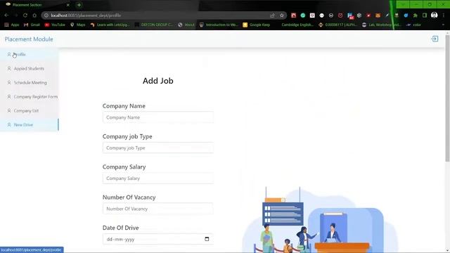 Placement Module using React, redux & java Spring boot