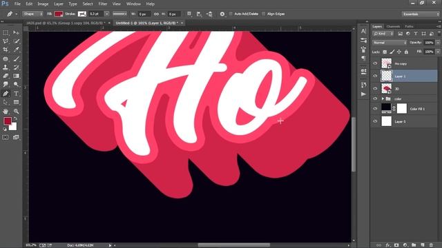 Awesome 3D Lettering Design, Typography/text effect Photoshop - Tutorial photoshop bahasa indonesia смотреть онлайн